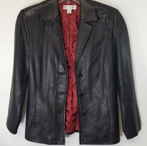 Casual Corner Jacket Genuine Leather Black M